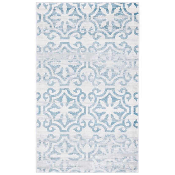 SAFAVIEH Martha Stewart Isabella Clover Area Rug, Turquoise/Ivory, 3' x 5'