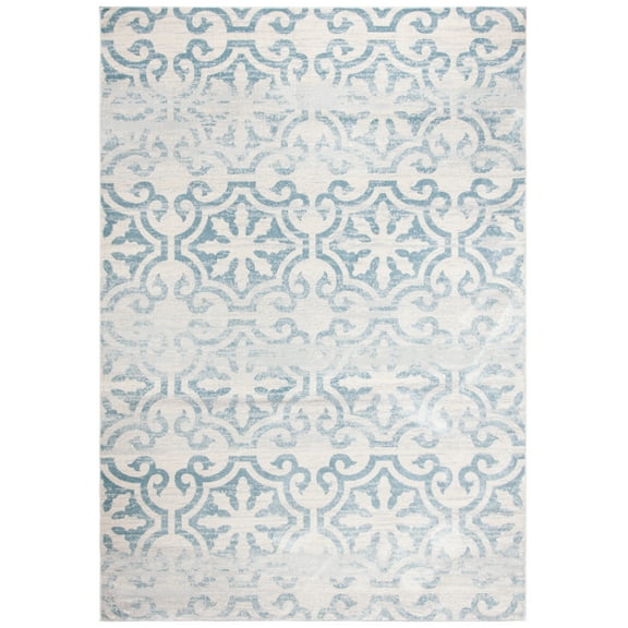 SAFAVIEH Martha Stewart Isabella Clover Area Rug, Turquoise/Ivory, 8' x 10'