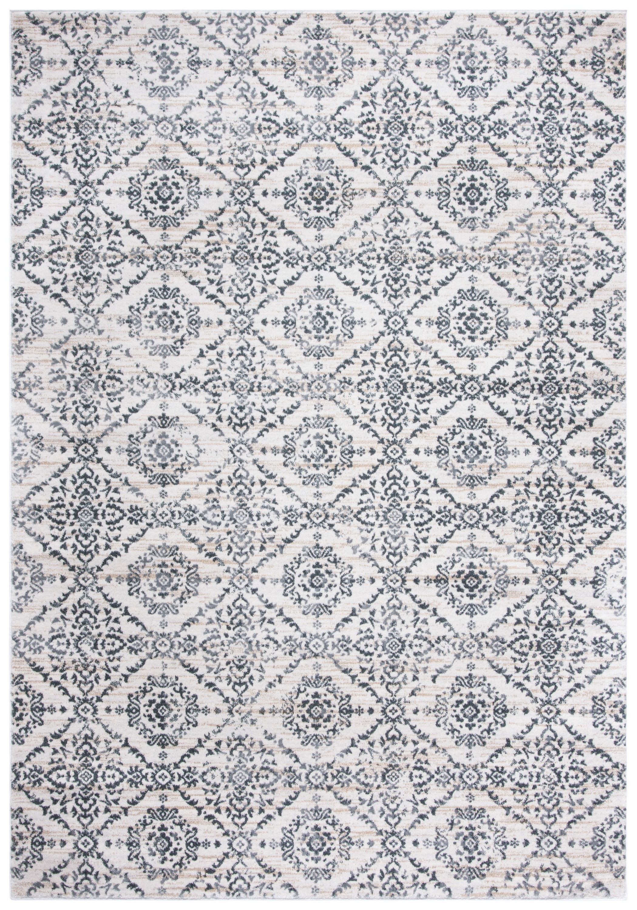 SAFAVIEH Martha Stewart Isabella Diamond Area Rug, Cream/Grey, 9' x 12'