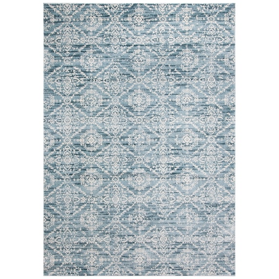 SAFAVIEH Martha Stewart Isabella Diamond Area Rug, Denim Blue/Ivory, 8' x 10'
