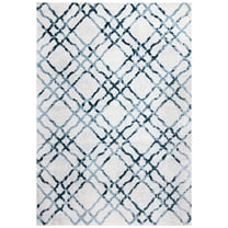 SAFAVIEH Martha Stewart Isabella Diamond Area Rug, Ivory/Turquoise, 5'3" x 7'7"