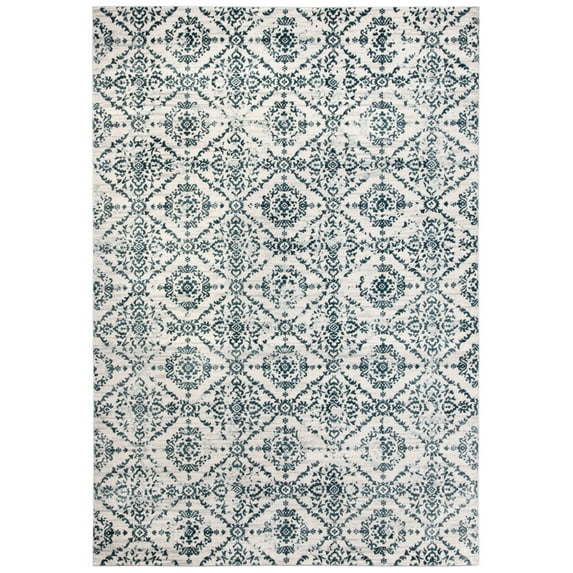 SAFAVIEH Martha Stewart Isabella Diamond Area Rug, Navy/Ivory, 5'3" x 7'7"