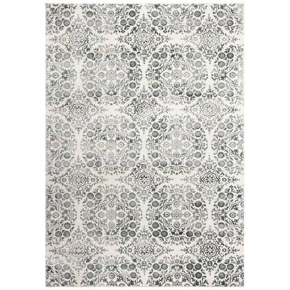 SAFAVIEH Martha Stewart Isabella Floral Area Rug, Charcoal/Ivory, 5'3" x 7'7"