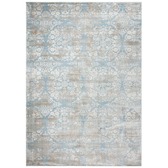 SAFAVIEH Martha Stewart Isabella Floral Area Rug, Denim Blue/Ivory, 4' x 6'