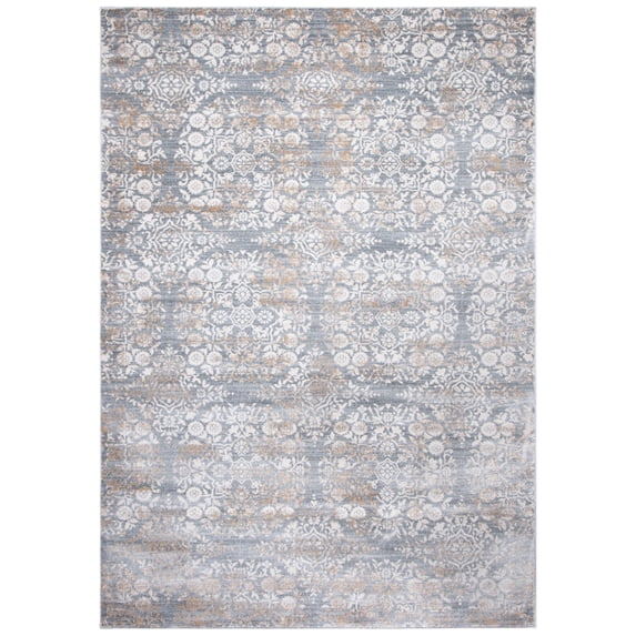 SAFAVIEH Martha Stewart Isabella Floral Area Rug, Silver/Ivory, 5'3" x 7'7"