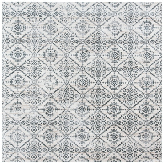 SAFAVIEH Martha Stewart Isabella Tazmin Diamond Area Rug, Cream/Grey, 6'7" x 6'7" Square