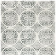 thumbnail image 1 of SAFAVIEH Martha Stewart Isabella Willoughby Floral Area Rug, Charcoal/Ivory, 6'7" x 6'7" Square, 1 of 11