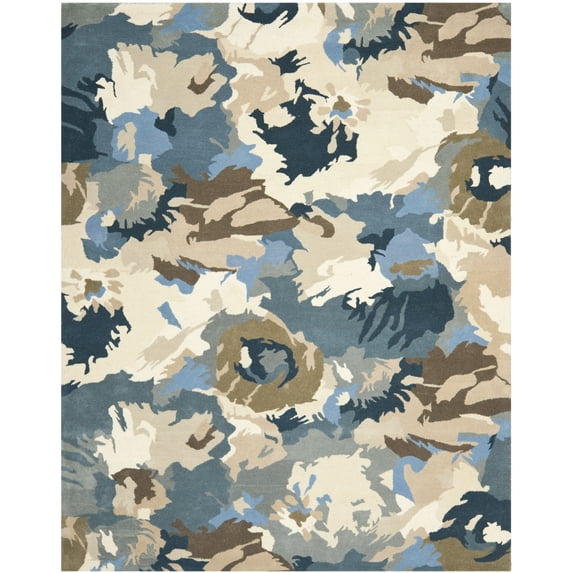 SAFAVIEH Martha Stewart Isla Abstract Floral Wool Area Rug, Azurite, 8' x 10'