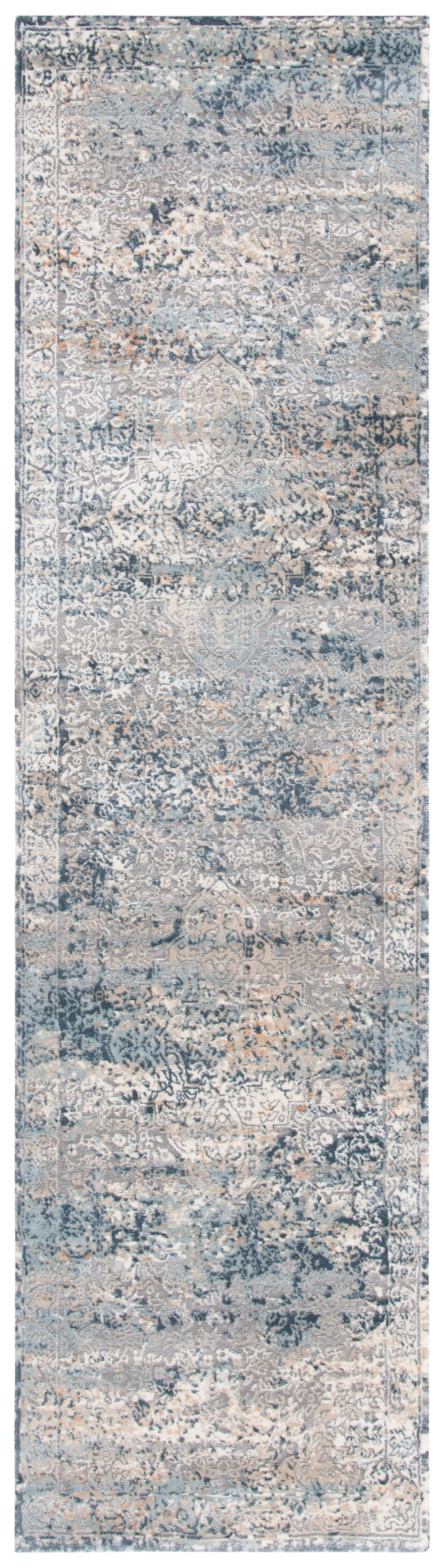 Martha Stewart Blue Synthetic Runner Rug