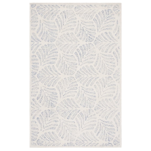 SAFAVIEH Martha Stewart Jardin Floral Area Rug, Ivory/Blue, 3' x 5'
