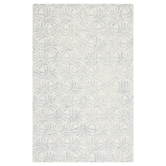 SAFAVIEH Martha Stewart Jardin Floral Area Rug, Ivory/Blue, 3' x 5'