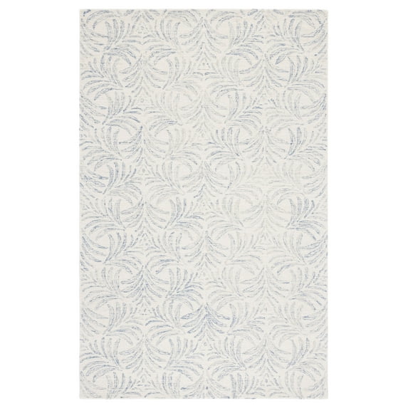 SAFAVIEH Martha Stewart Jardin Floral Area Rug, Ivory/Blue, 3' x 5'