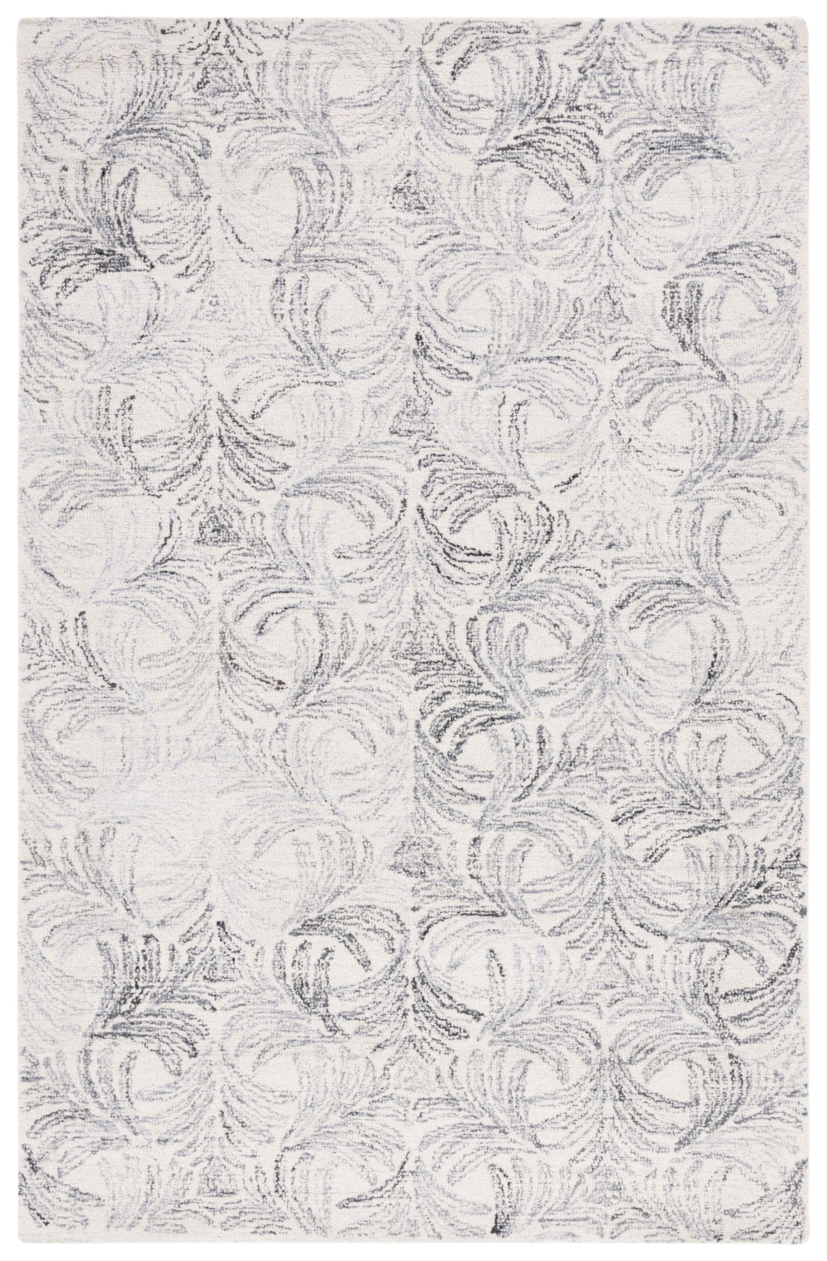 SAFAVIEH Martha Stewart Jardin Floral Area Rug, Ivory/Grey, 3' x 5'