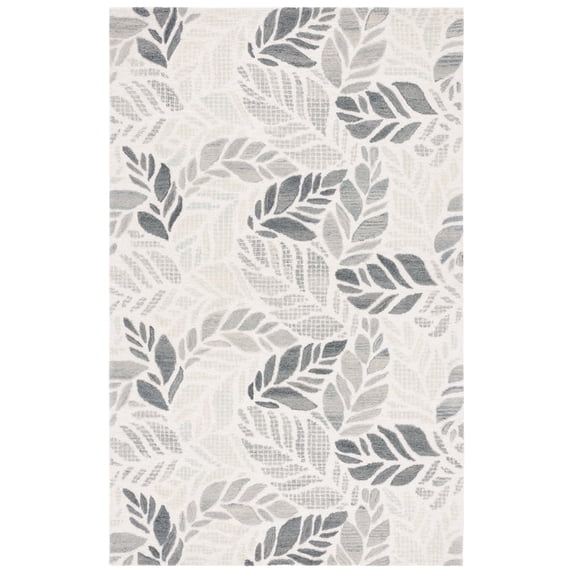SAFAVIEH Martha Stewart Jardin Floral Area Rug, Ivory/Grey, 4' x 6'