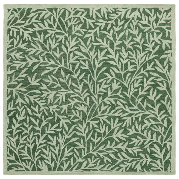 SAFAVIEH Martha Stewart Jardin Jared Floral Area Rug, Green, 6' x 6' Square