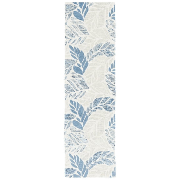 SAFAVIEH Martha Stewart Jardin Niamh Floral Runner Rug, Ivory/Blue, 2'3" x 8'