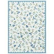 SAFAVIEH Martha Stewart Jayce Floral Machine Washable Area Rug, Ivory/Light Blue, 8' x 10'