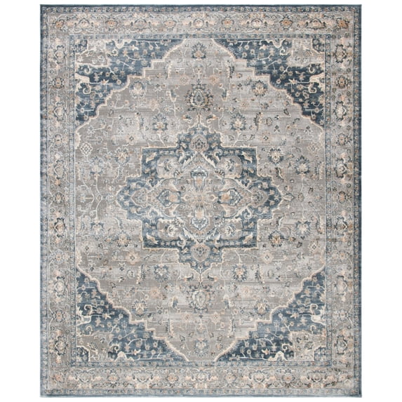 SAFAVIEH Martha Stewart Jessalyn Floral Bordered Area Rug, Cream/Blue, 4' x 6'