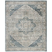 SAFAVIEH Martha Stewart Jessalyn Floral Bordered Area Rug, Cream/Blue, 5'3" x 7'6"
