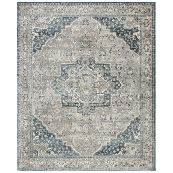 SAFAVIEH Martha Stewart Jessalyn Floral Bordered Area Rug, Cream/Blue, 5'3" x 7'6"
