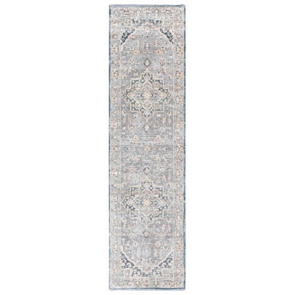 SAFAVIEH Martha Stewart Jessalyn Floral Bordered Runner Rug, Cream/Blue, 2'2" x 8'