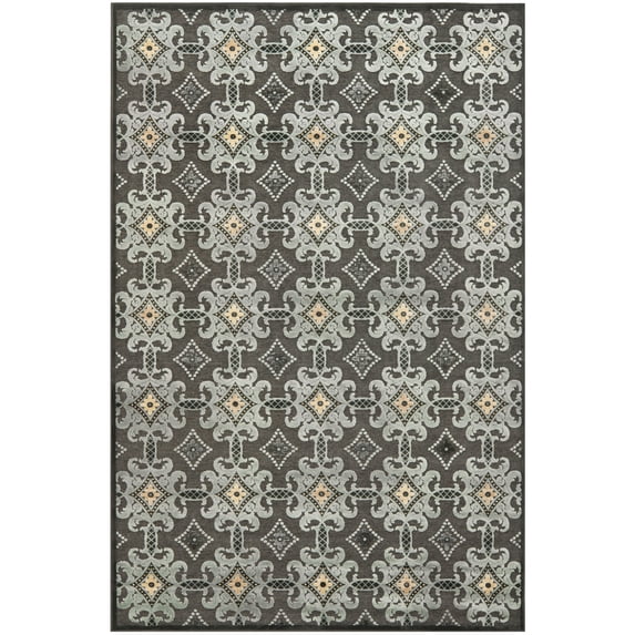 SAFAVIEH Martha Stewart Kader Floral Area Rug, Anthracite, 5'1" x 7'6"