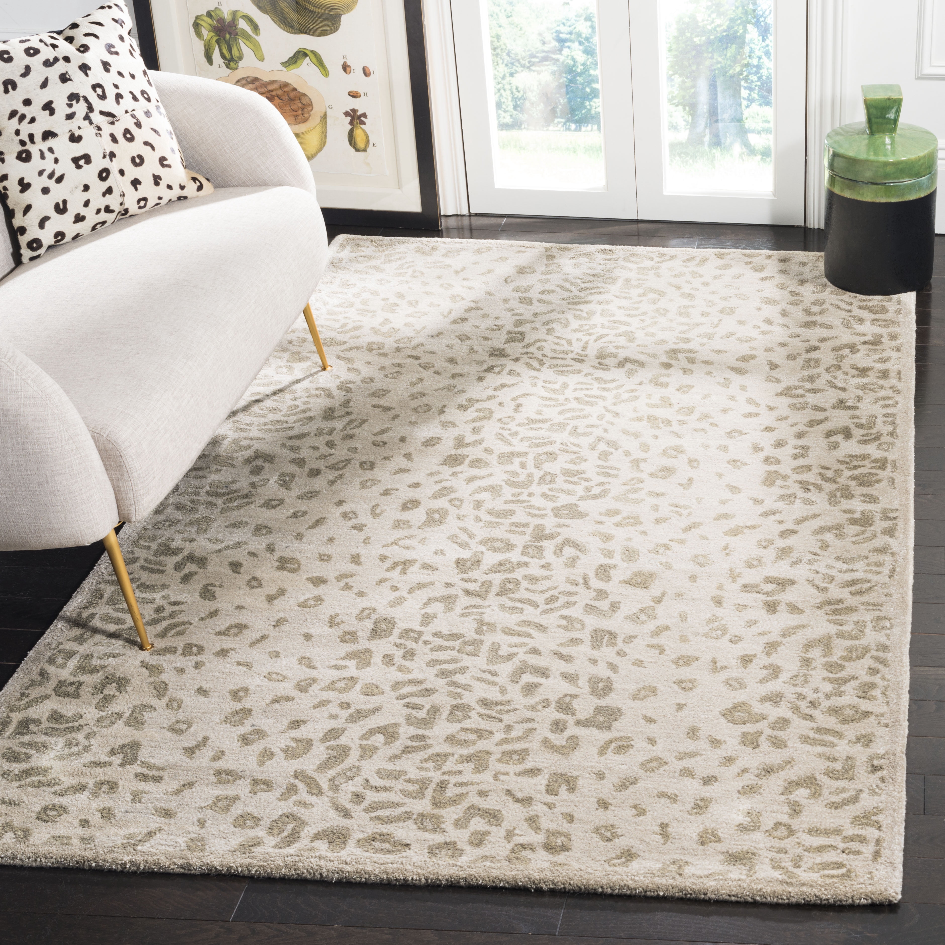 SAFAVIEH Martha Stewart Kalahari Spotted Area Rug, Sharkey Grey, 9'6" x 13'6"