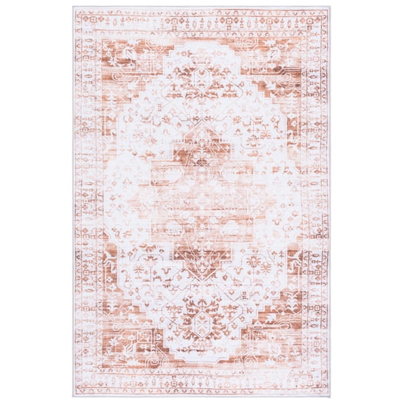 SAFAVIEH Martha Stewart Kiana Medallion Machine Washable Area Rug, Beige/Gold, 4' x 6'