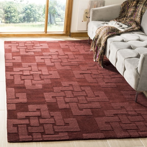 SAFAVIEH Martha Stewart Knot Geometric Wool Area Rug, Ceiling Wax, 5' x 8'