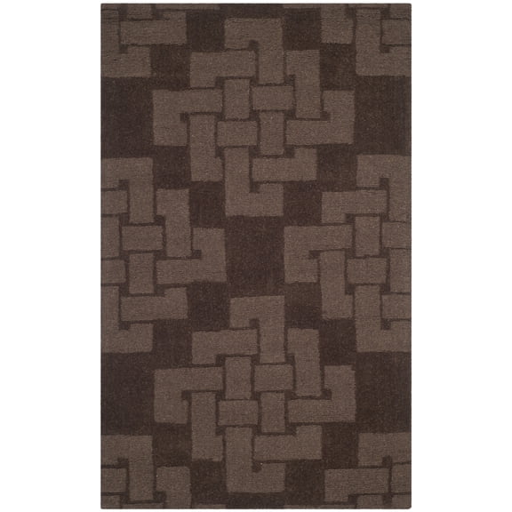 SAFAVIEH Martha Stewart Knot Geometric Wool Area Rug, Chocolate Truffle, 3' x 5'