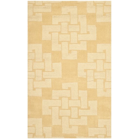 SAFAVIEH Martha Stewart Knot Geometric Wool Area Rug, Rattan, 3' x 5'