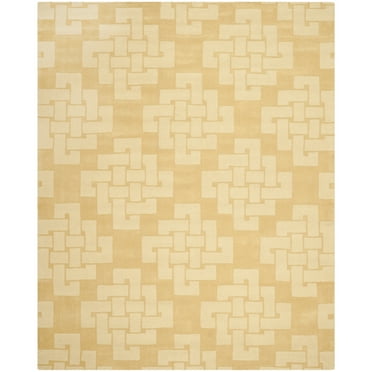 SAFAVIEH Martha Stewart Knot Geometric Wool Area Rug, Rattan, 4' x 6'