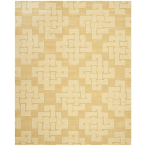 SAFAVIEH Martha Stewart Knot Geometric Wool Area Rug, Rattan, 4' x 6'