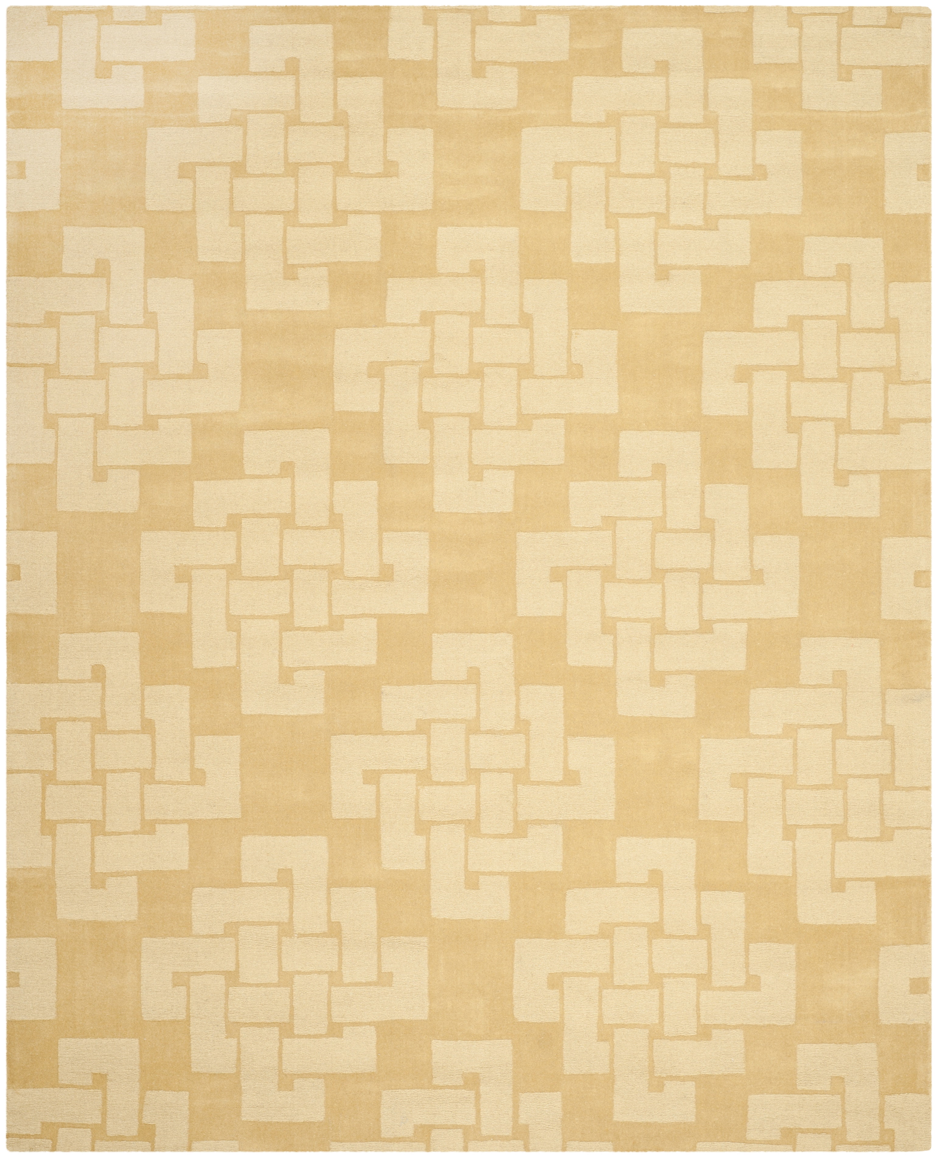 SAFAVIEH Martha Stewart Knot Geometric Wool Area Rug, Rattan, 8' x 10'