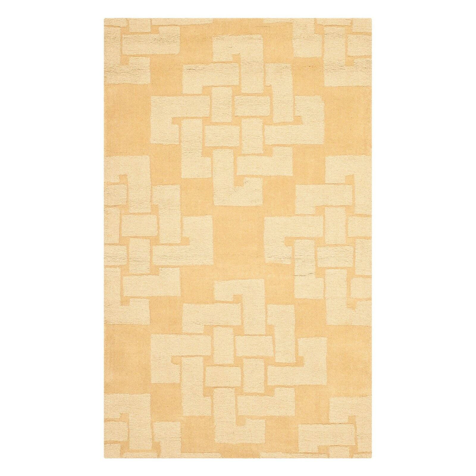 Handmade Tufted Rattan Spot Wool Rug 9' x 12'