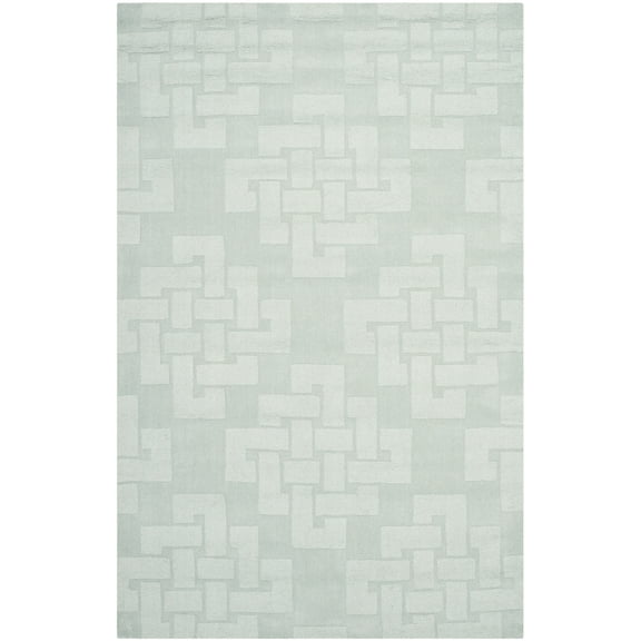 SAFAVIEH Martha Stewart Knot Geometric Wool Area Rug, Waterfall, 4' x 6'