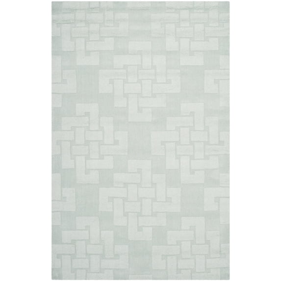 SAFAVIEH Martha Stewart Knot Geometric Wool Area Rug, Waterfall, 5' x 8'