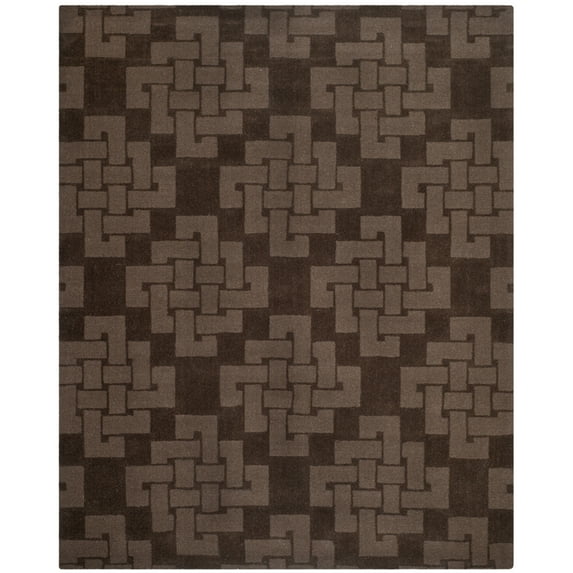 SAFAVIEH Martha Stewart Knot Geometric Wool Runner Rug, Chocolate Truffle, 2'3" x 8'