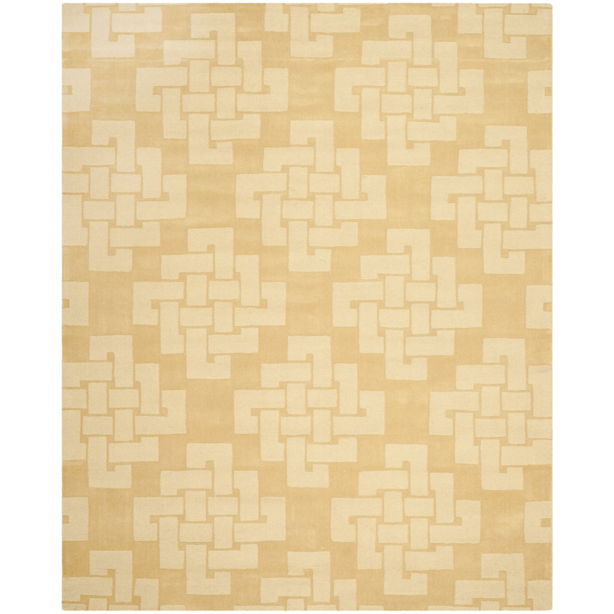 SAFAVIEH Martha Stewart Knot Geometric Wool Runner Rug, Rattan, 2'3" x 8'