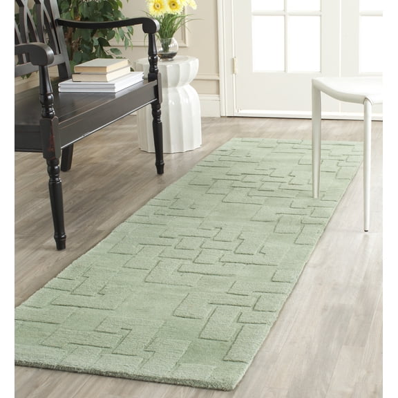 SAFAVIEH Martha Stewart Knot Geometric Wool Runner Rug, Sea Anemone, 2'3" x 8'