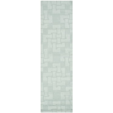 SAFAVIEH Martha Stewart Knot Geometric Wool Runner Rug, Waterfall, 2'3" x 8'