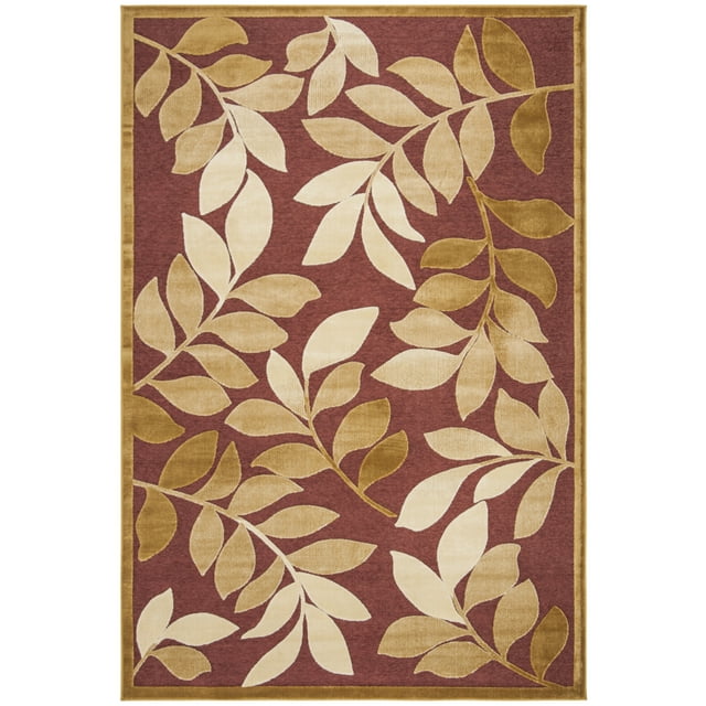 SAFAVIEH Martha Stewart Leafy Glade Floral Area Rug, Cinnamon Stick, 5 ...