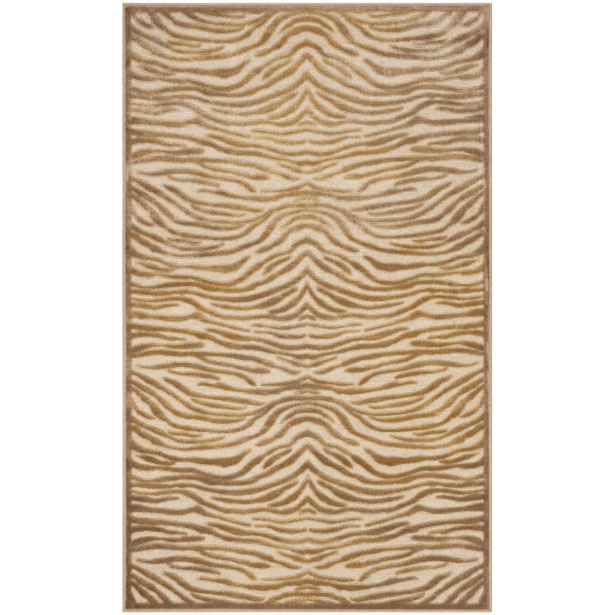 Taupe 63" x 39" Handmade Reversible Wool and Viscose Area Rug