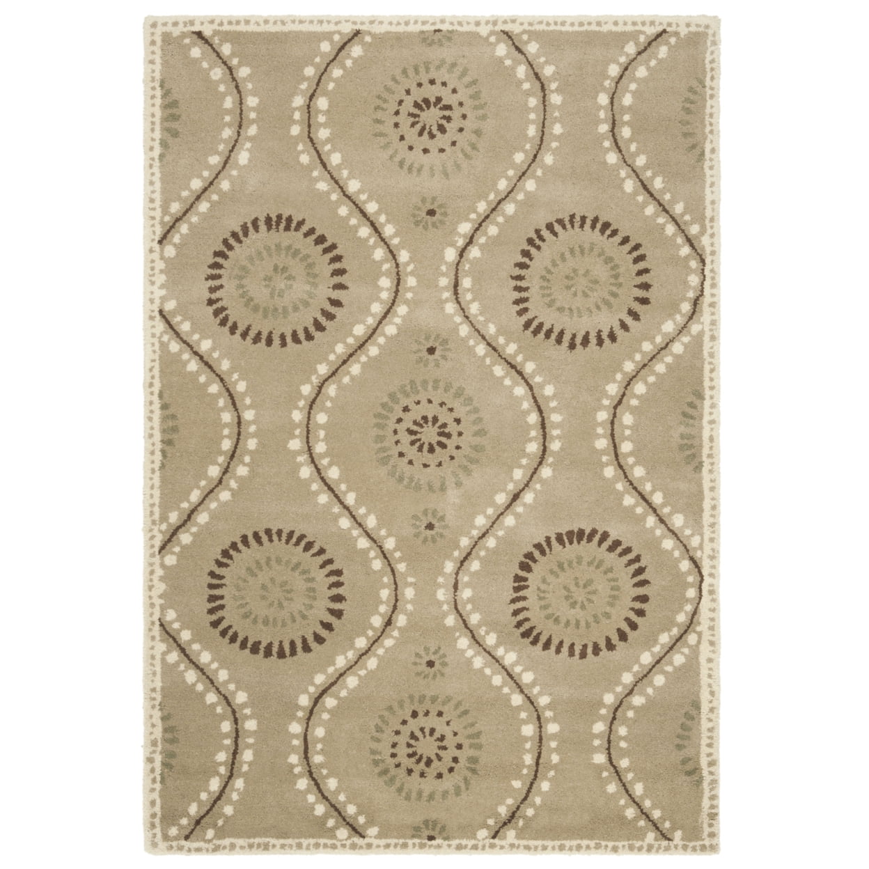 Alpaca Beige Hand-Tufted Wool 4' x 6' Geometric Area Rug