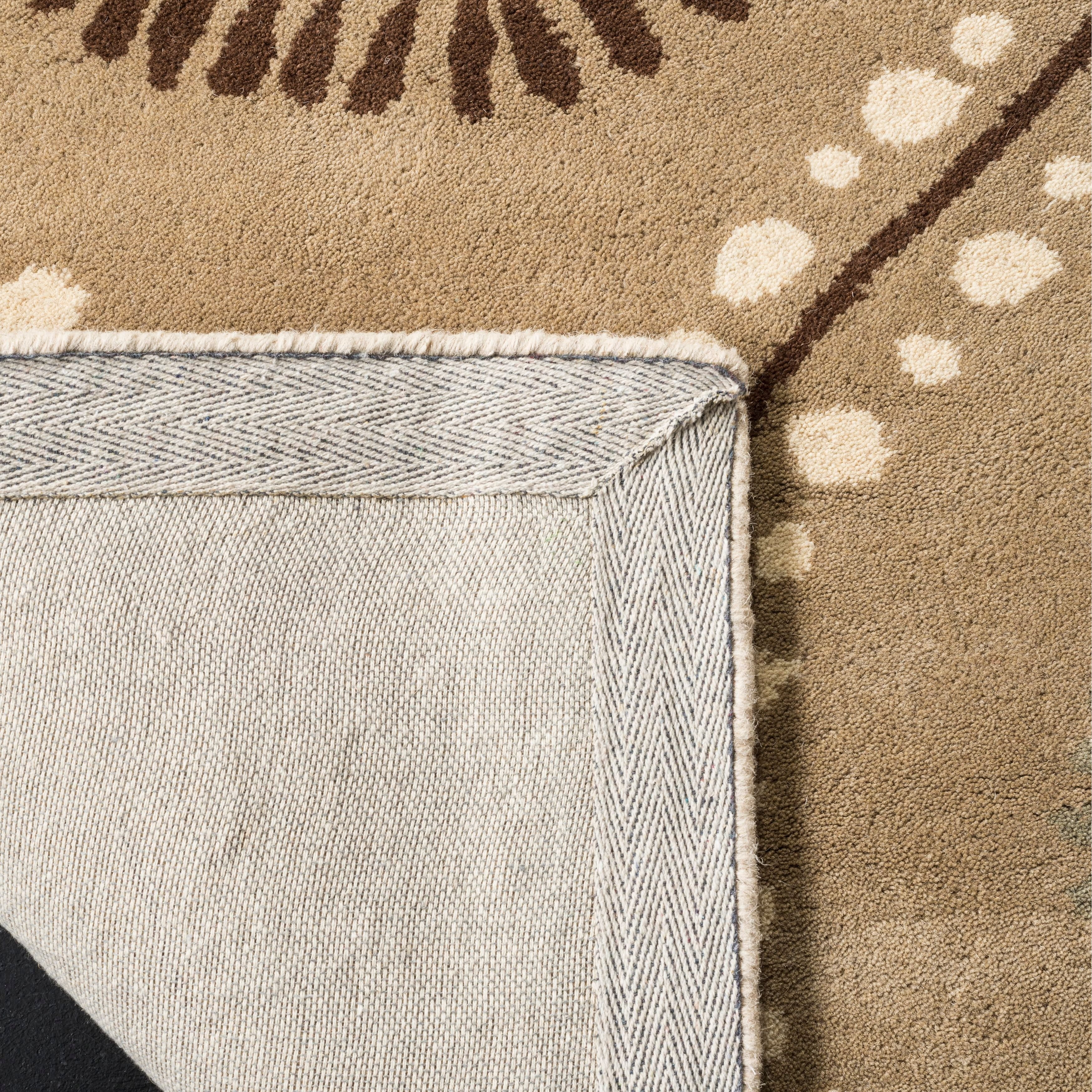 SAFAVIEH Martha Stewart Living Ogee Dot Spring Melt Wool Area Rug, Alpaca, 8' x 10'