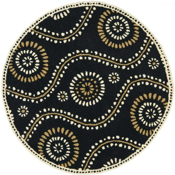 SAFAVIEH Martha Stewart Living Ogee Dot Spring Melt Wool Area Rug, Francesca, 4' x 4' Round