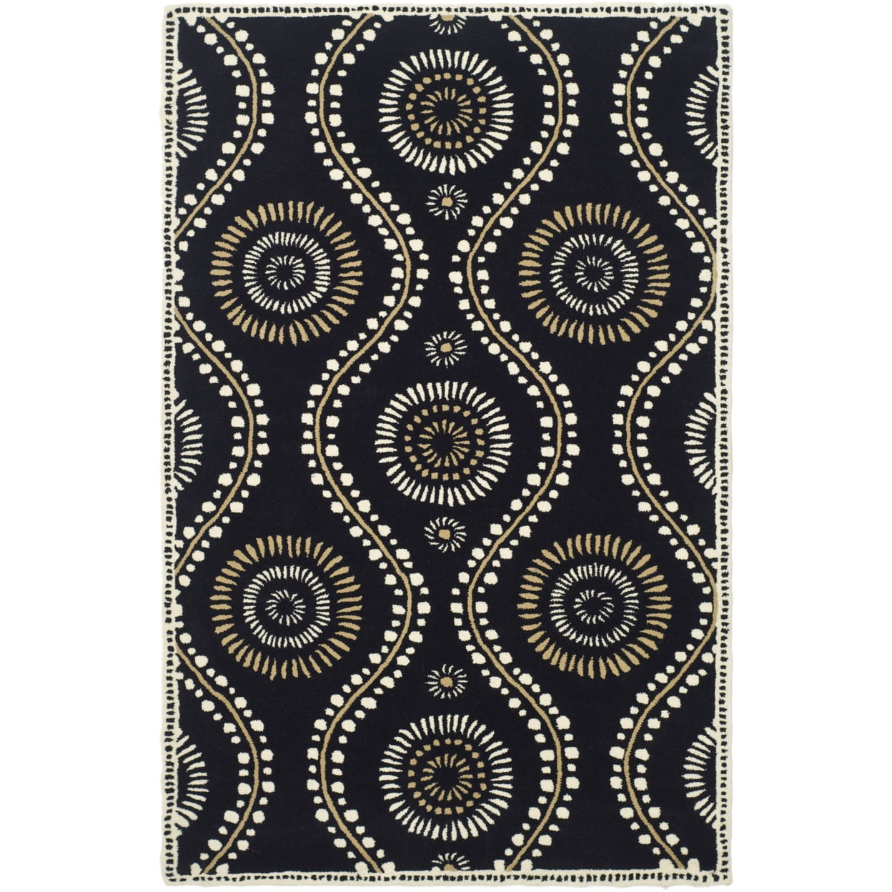 SAFAVIEH Martha Stewart Living Ogee Dot Spring Melt Wool Area Rug, Francesca, 5' x 8'