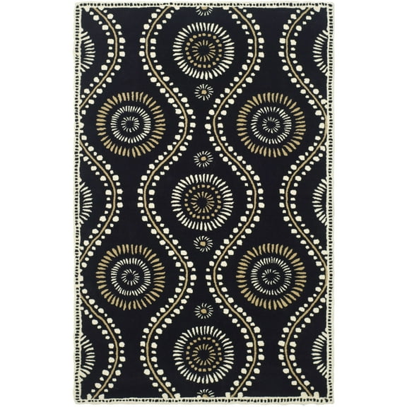 SAFAVIEH Martha Stewart Living Ogee Dot Spring Melt Wool Area Rug, Francesca, 5' x 8'