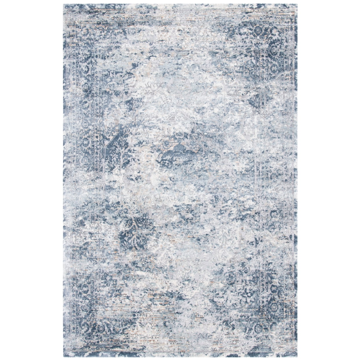 SAFAVIEH Martha Stewart Luanna Distressed Floral Runner Rug, Cream/Blue, 2'2" x 8'