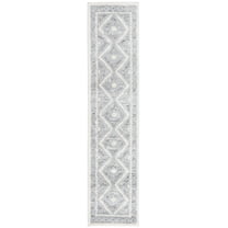 SAFAVIEH Martha Stewart Lucia Albert Diamond Shag Runner Rug, Grey/Ivory, 2' x 8'